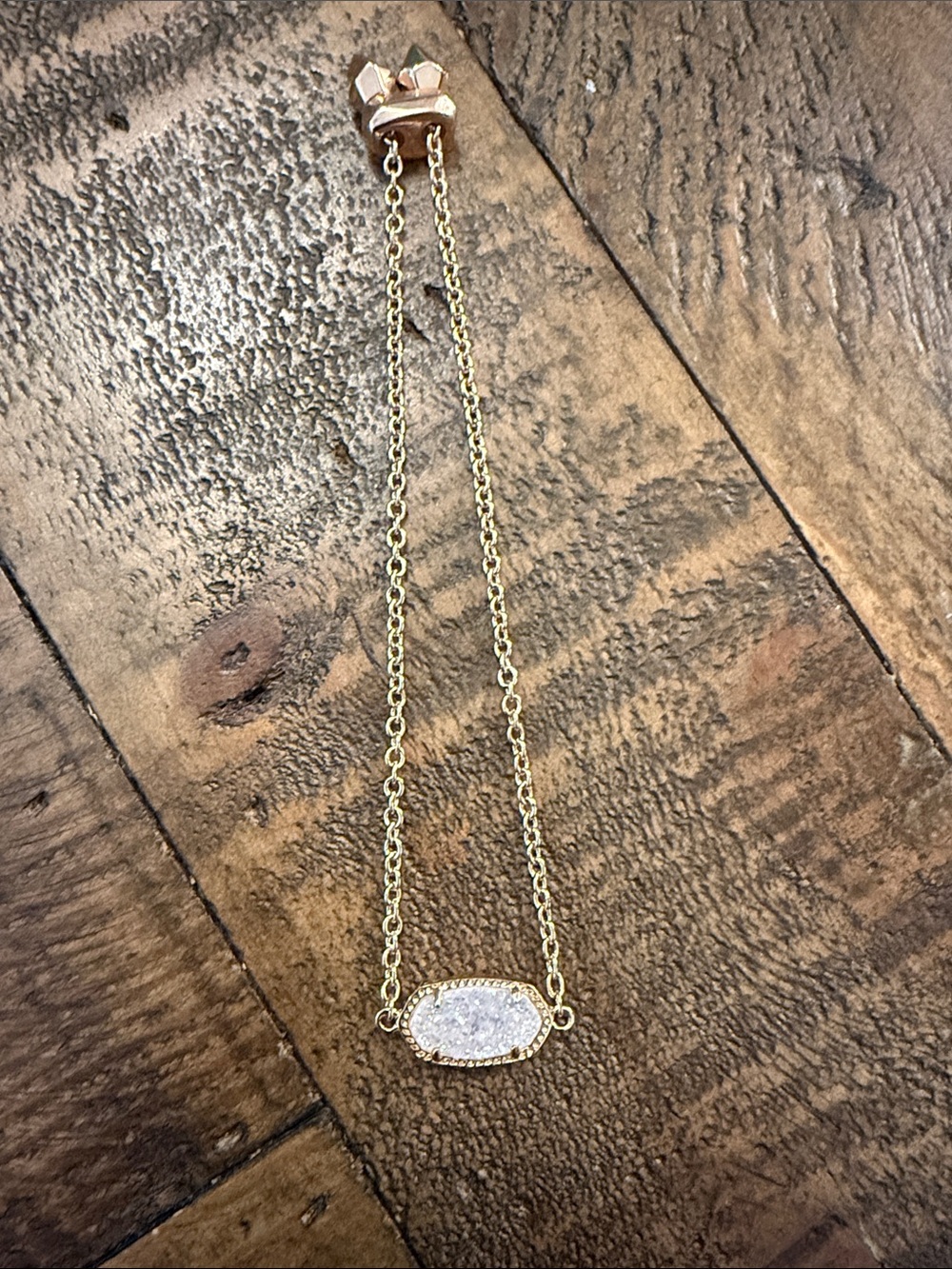 Gold-Plated Crystal Druzy Pendant bracelet - Women's Jewelry